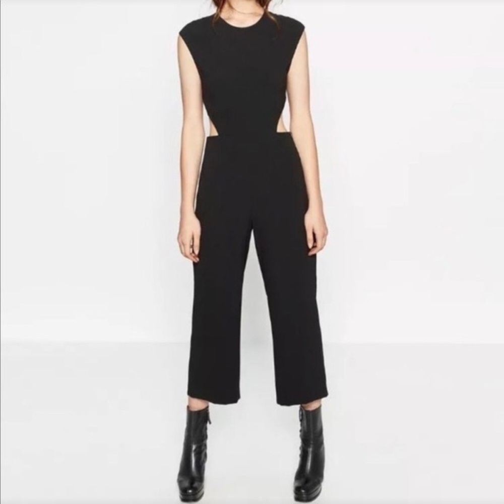 ZARA Khaki Green Cutout Jumpsuit XS
